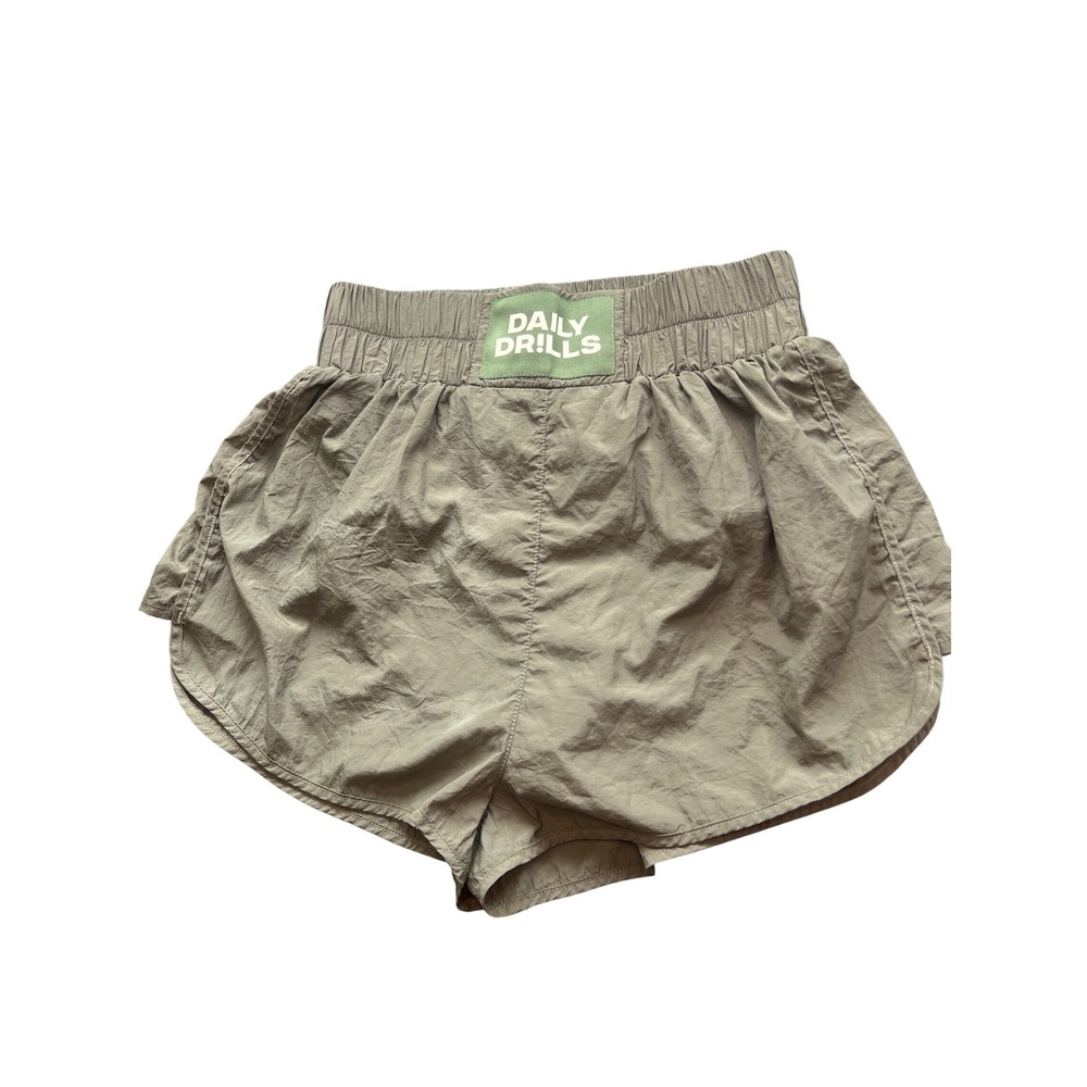 Daily Drills Bounce Shorts Olive Green Rare High Waisted Athletic Shorts M - Picture 3 of 7